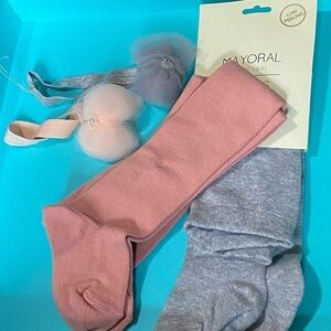 𝅺2 pairs of tights and 2 bows Mayoral PLAYUP and Classy Baby